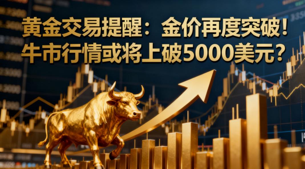 黄金交易提醒：金价再度突破！牛市行情或将上破5000美元？